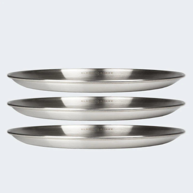 Assiette Plate De Camping | Diamètre Env. 23 Cm | Acier Inox | 3 Assiettes – Image 7
