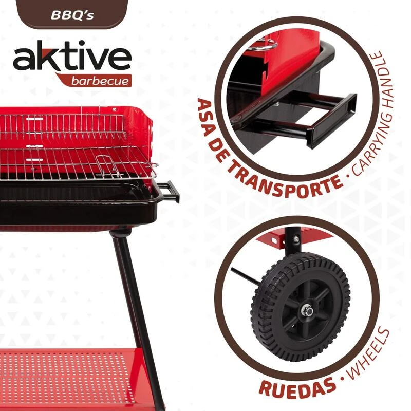Barbecue Portable Au Charbon De Bois Pour 4 Niveaux Aktive – Image 3