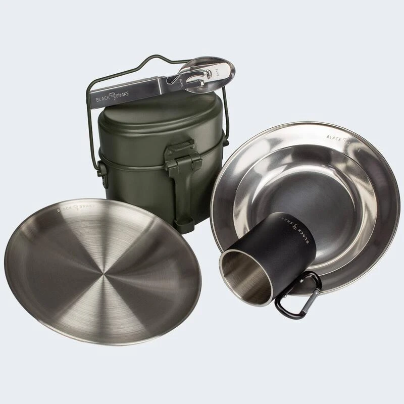 Batterie De Cuisine De Camping, Assiette Plate & Creuse, Couverts Et Tasse Set – Image 3