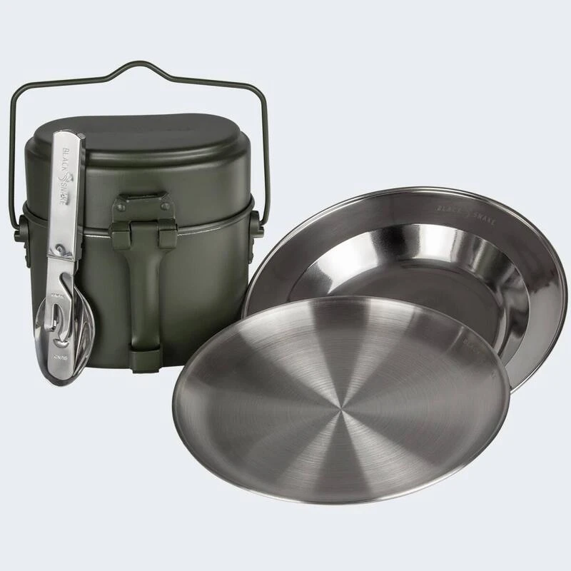 Batterie De Cuisine De Camping, Assiette Plate & Creuse Et Couverts Set – Image 2