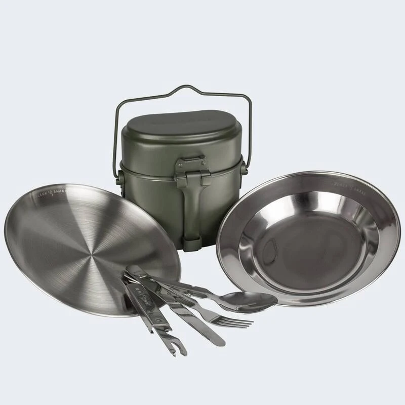 Batterie De Cuisine De Camping, Assiette Plate & Creuse Et Couverts Set – Image 3