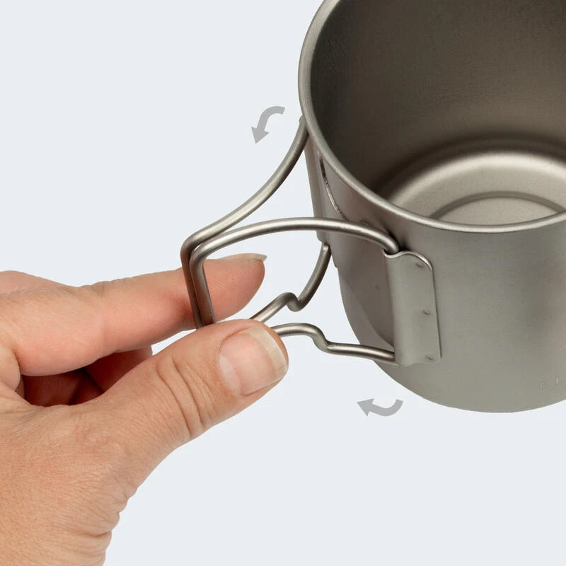 Batterie De Cuisine De Camping Set | Casseroles + Fourchette/Cuillère | Titane – Image 6