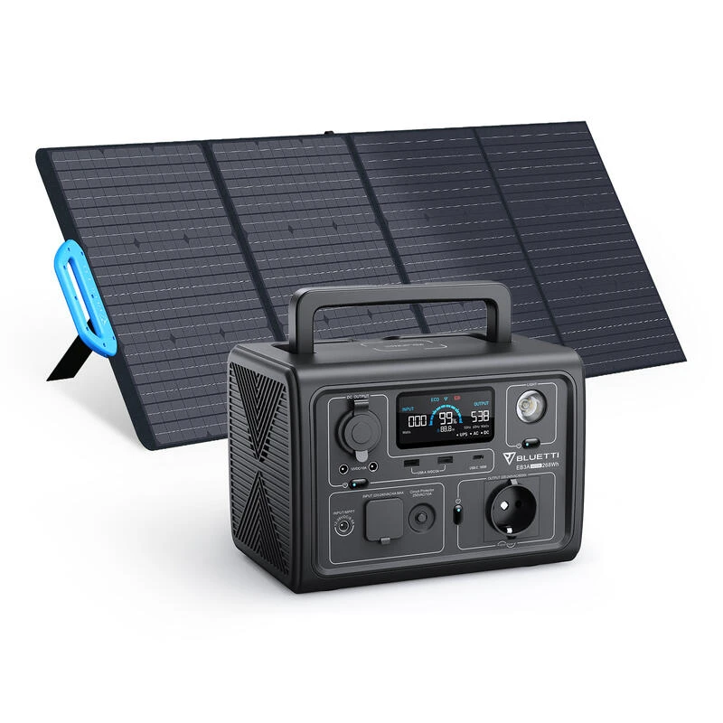 BLUETTI Générateur Électrique EB3A+PV200 268Wh/600W LiFePO4 Batterie Pour Voyage