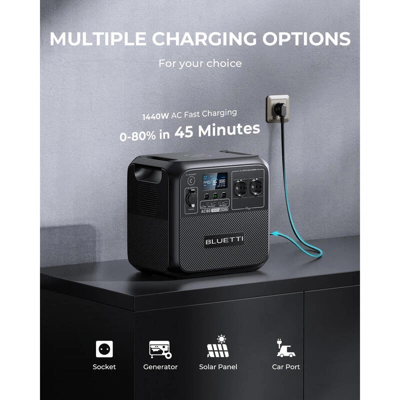 BLUETTI Générateur Électrique Portable AC180 1152Wh Batterie LiFePO4 Pour Voyage – Image 4