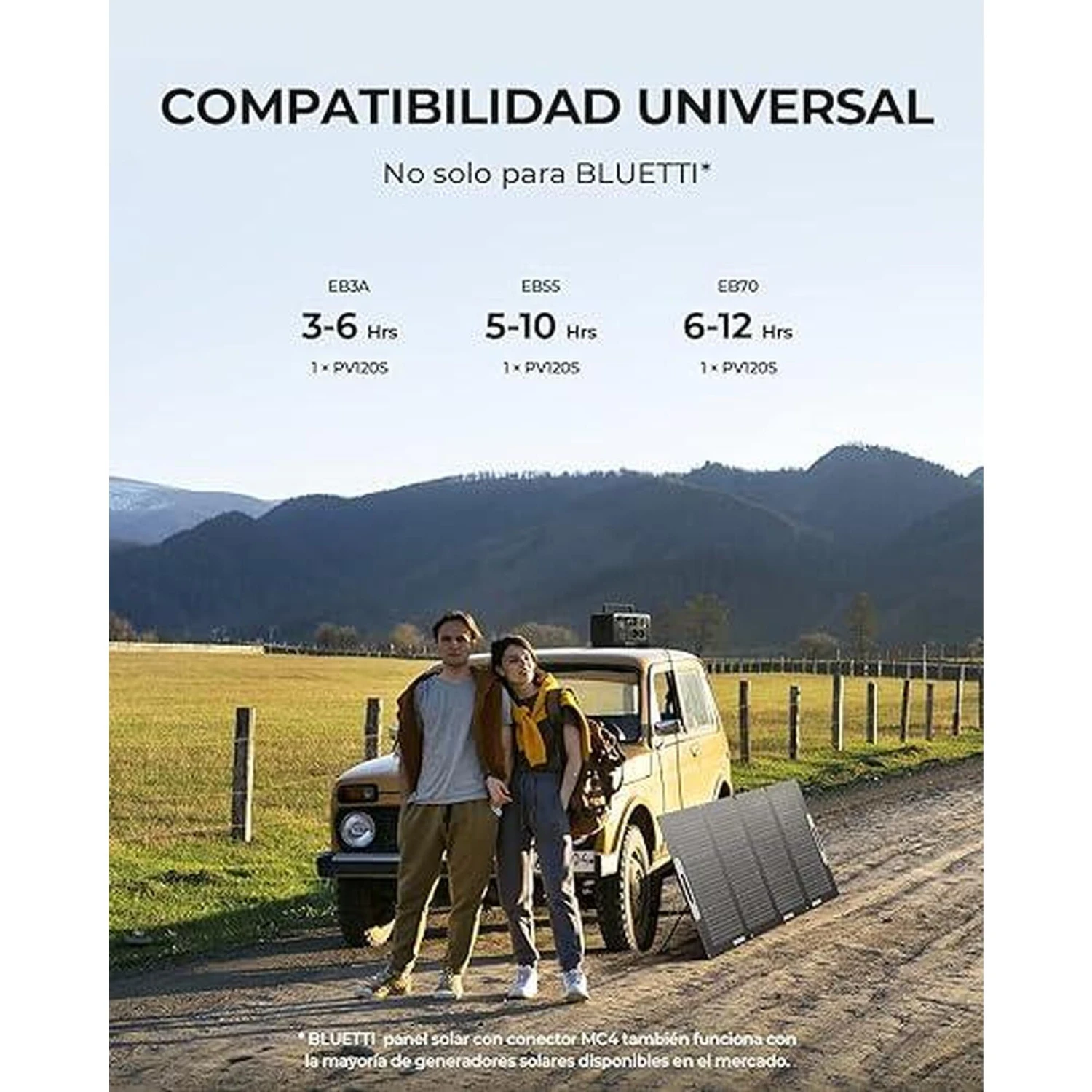 BLUETTI Panneau Solaire PV120S Pour Camping, Jardin, Voyage – Image 3