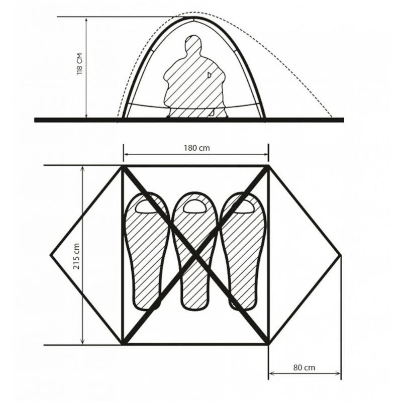 Borzhava 3 Alu - Tente Légère - 3 Personnes - Jaune – Image 5