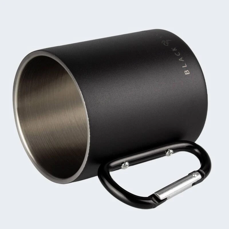 Camping Tasse Isotherme Mousqueton, Assiette Plate Et Couverts Set | Acier Inox – Image 4