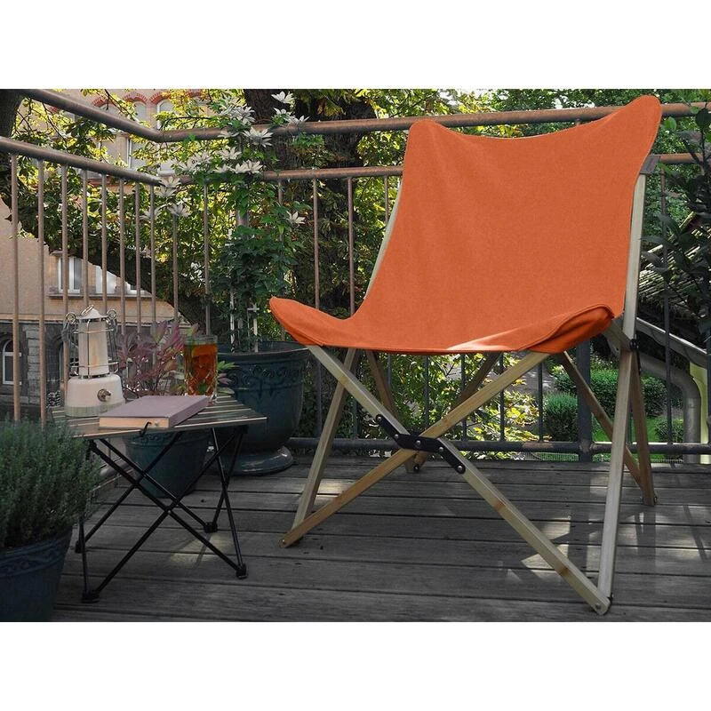 Chaise Longue Tofte - Chaise Relax De Camping - Pliable - Max. 120 Kg - Orange – Image 2