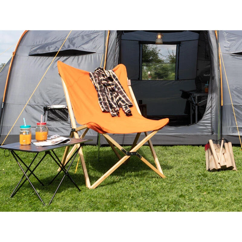Chaise Longue Tofte - Chaise Relax De Camping - Pliable - Max. 120 Kg - Orange – Image 3