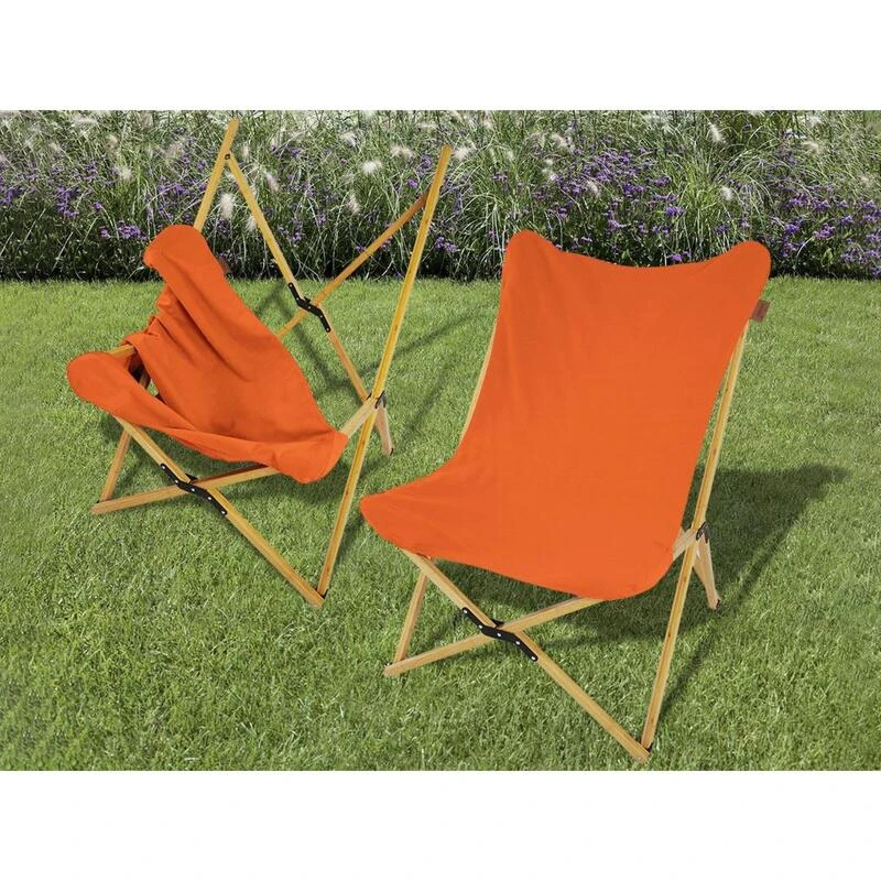 Chaise Longue Tofte - Chaise Relax De Camping - Pliable - Max. 120 Kg - Orange – Image 5