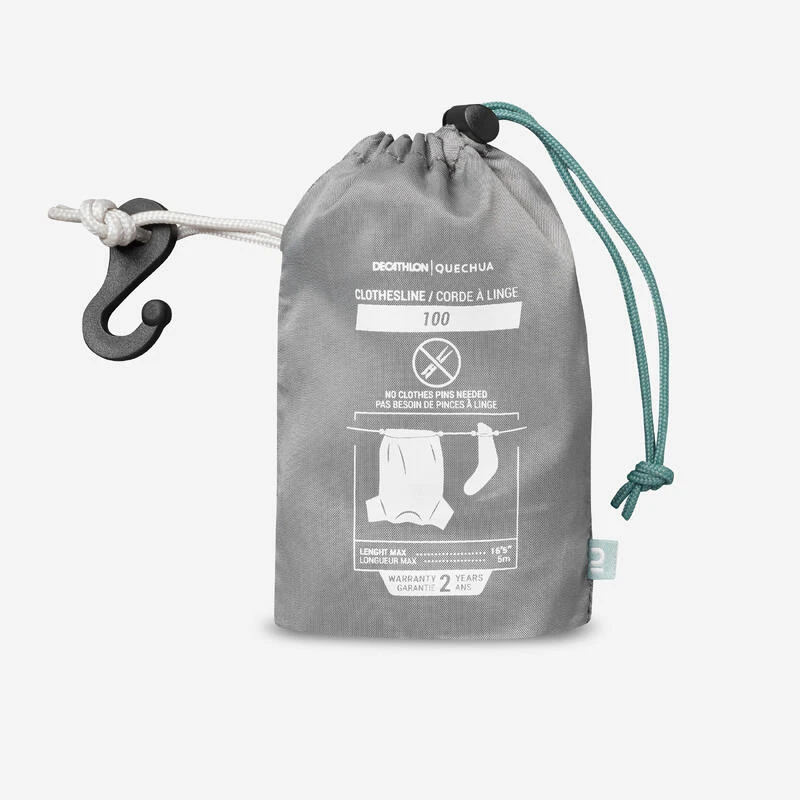 Quechua CORDE À LINGE POUR LE CAMPING - 5 MÈTRES