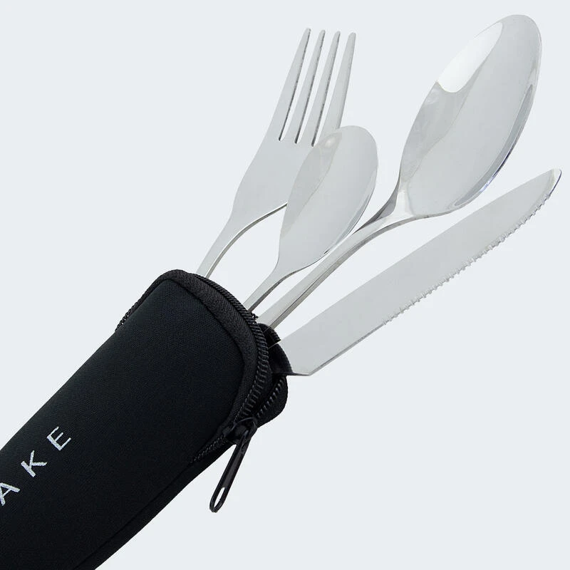 Couverts De Camping Set | Fourchette, Couteau, 2 Cuillères | Incl. Sac | Acier – Image 4