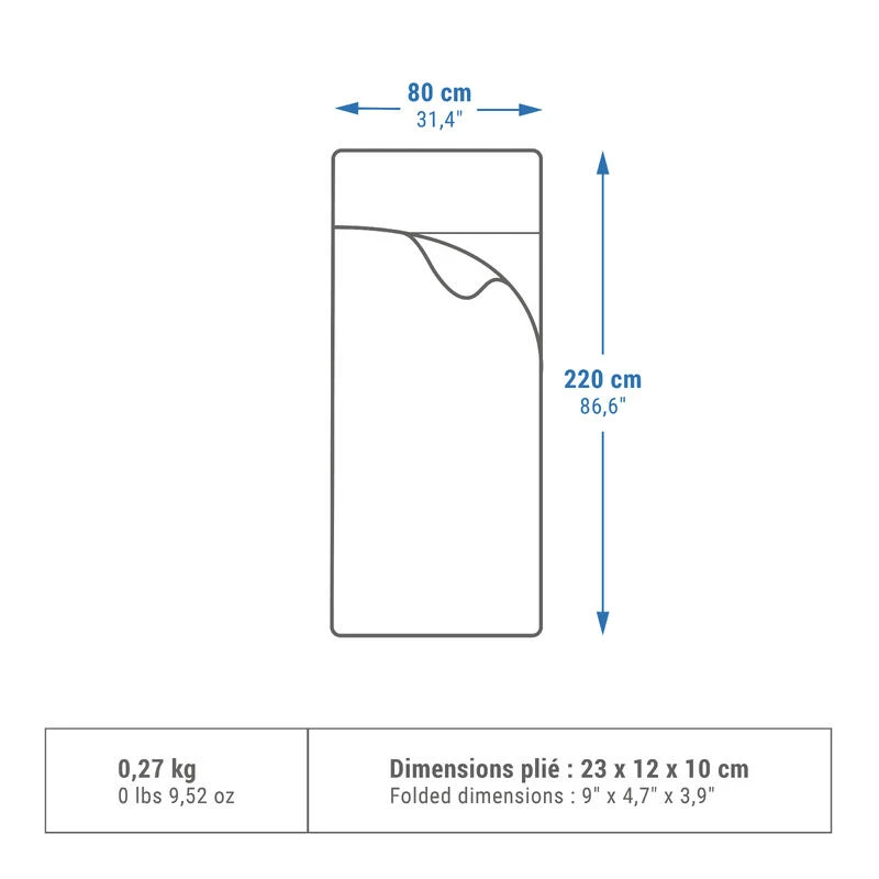 Quechua DRAP DE SAC BASIC EN POLYESTER POUR SAC DE COUCHAGE – Image 2