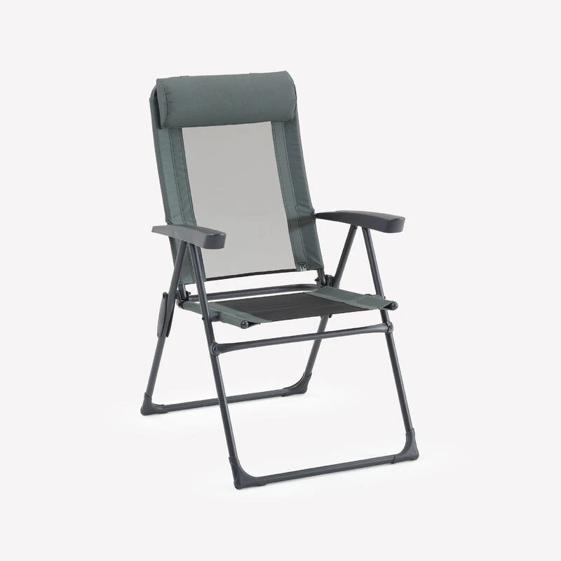 Quechua FAUTEUIL PLIANT CONFORTABLE POUR LE CAMPING - INCLINABLE - ACIER