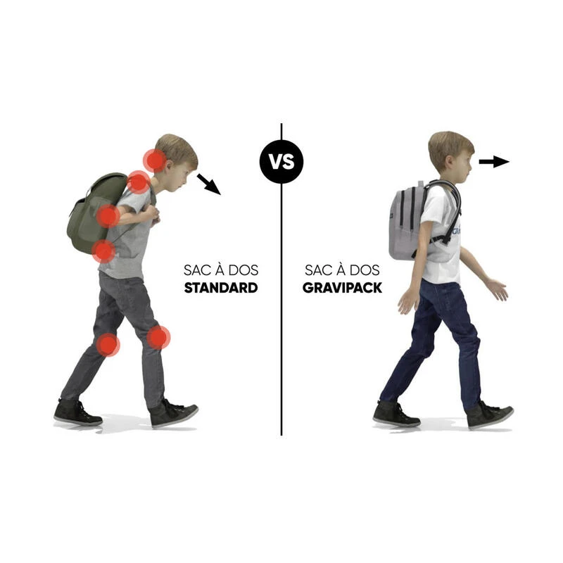 Sac à Dos Scolaire - Feather Bordeaux- Allège La Charge De 92% – Image 4