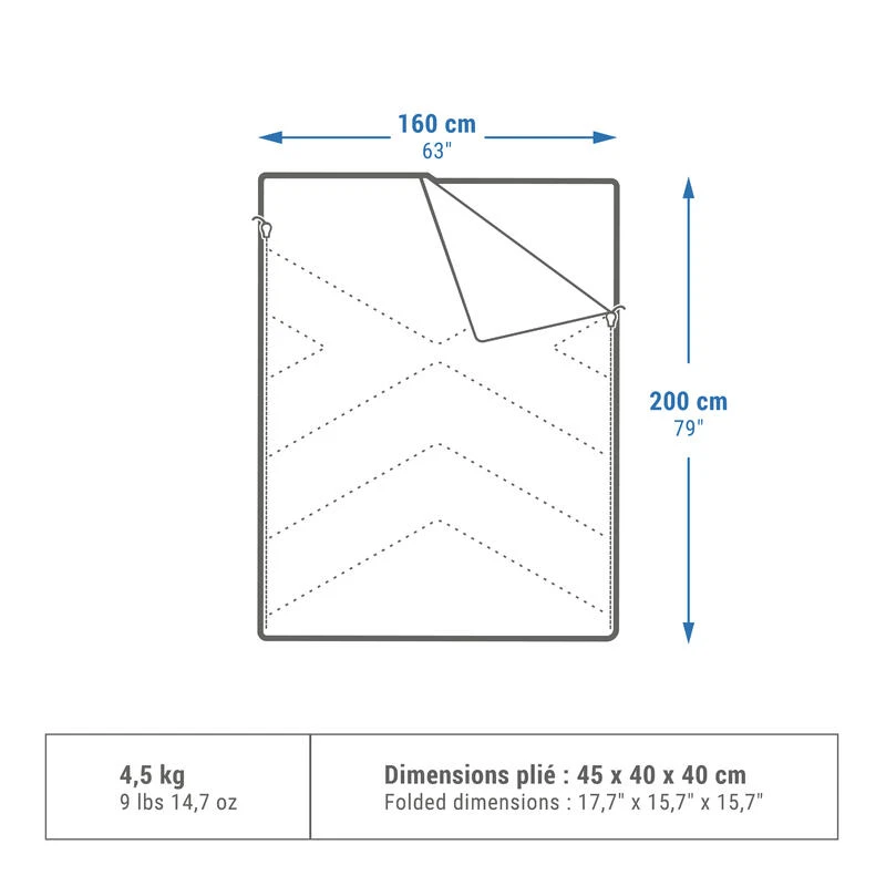 Quechua SAC DE COUCHAGE POUR LE CAMPING - ARPENAZ 10° COTON DOUBLE - 2 PERSONNES – Image 2