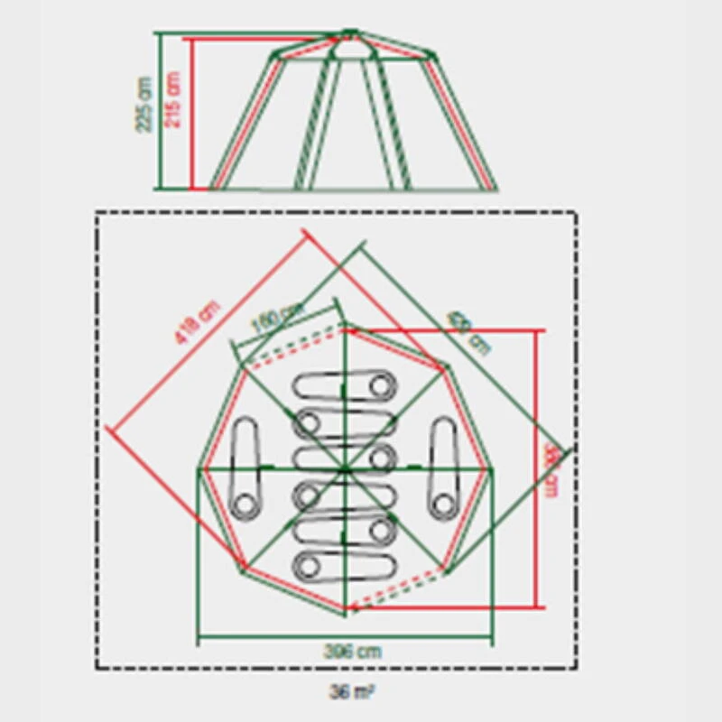 Tente Coleman 8 Personnes Octagon Gris – Image 7