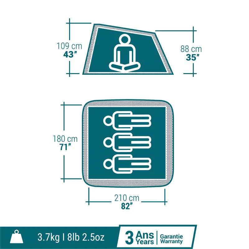 Quechua Tente De Camping - 2 SECONDS - 3 Places – Image 2