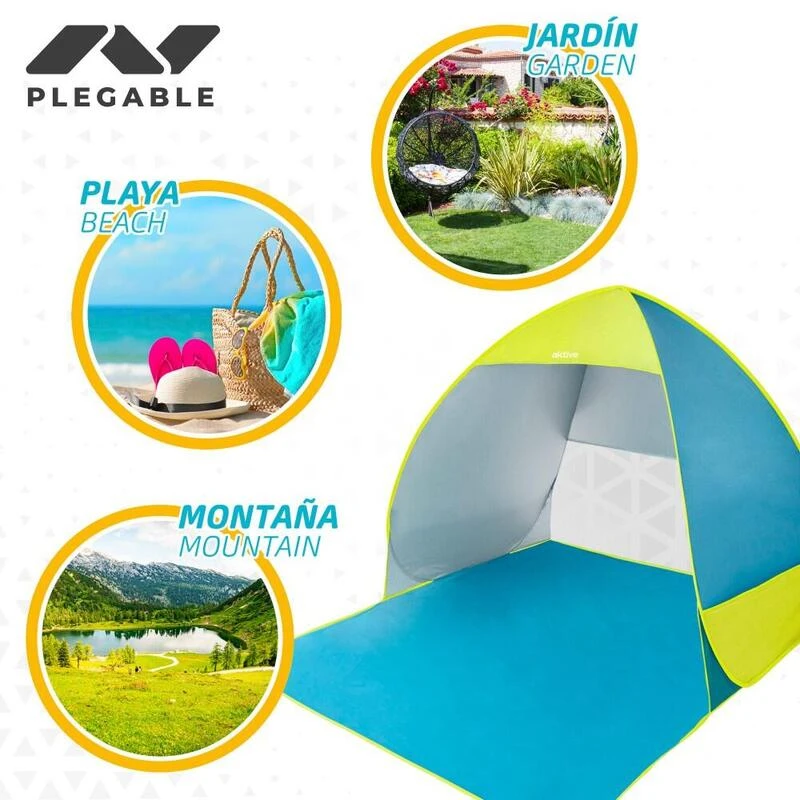 Tente De Plage Pop Up Bleue Et Verte Aktive Beach – Image 4