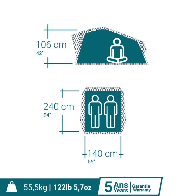 Quechua TENTE DE TOIT MH500 FRESH & BLACK 2P – Image 4