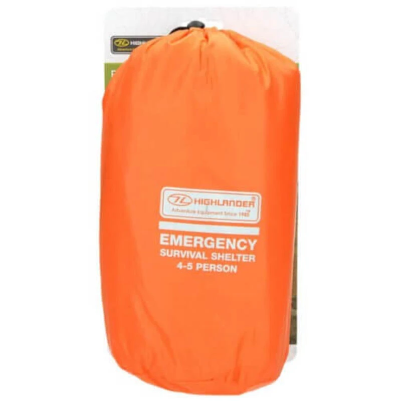 HIGHLANDER Tente D'urgence Abri De Survie 4-5 Personnes - Orange – Image 5