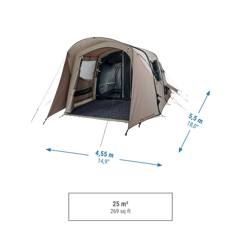 Quechua Tente Gonflable De Camping - AirSeconds 4.2 Polycoton - 4 Personnes - 2 Chambres – Image 3
